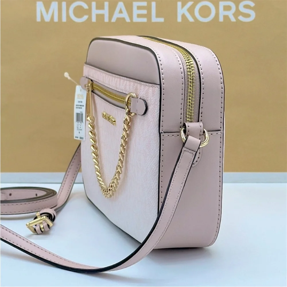 Michael Kors Jet Set Large Ombré Signature LogoEast West Crossbody Powder Blush - Picture 5 of 12
